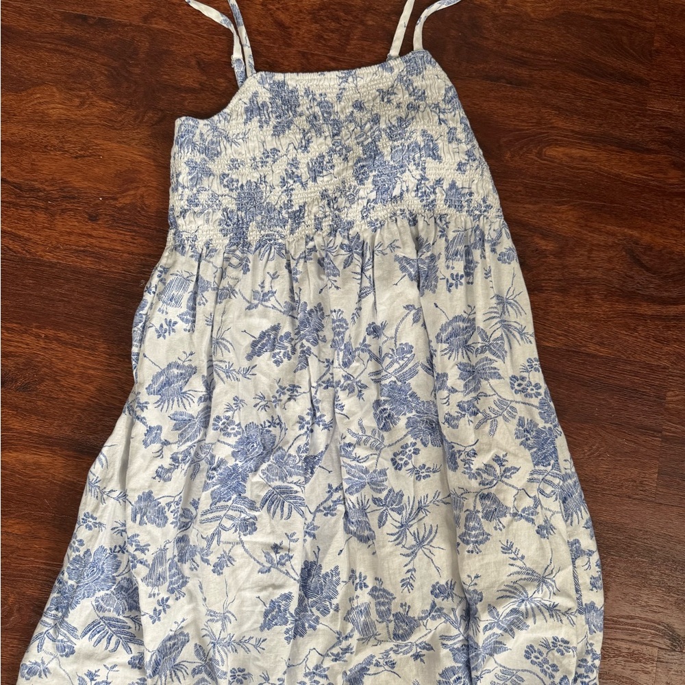 Blue and White Floral Dress